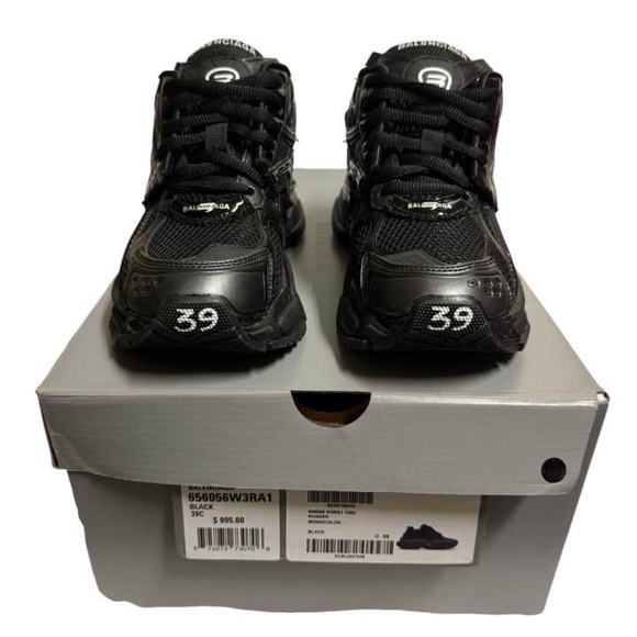 Balenciaga Runner Track Sneakers Low Black Size 9 - Picture 5 of 11